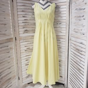 NWT Ann Taylor Breezy V-Neck Yellow MIDI Dress - Size 4 (73)